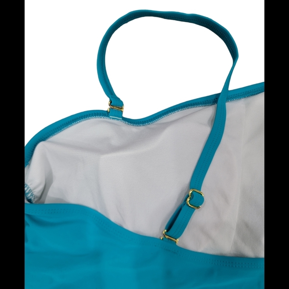 Teal removable Strap off shoulder swimsuit - Picture 12 of 12